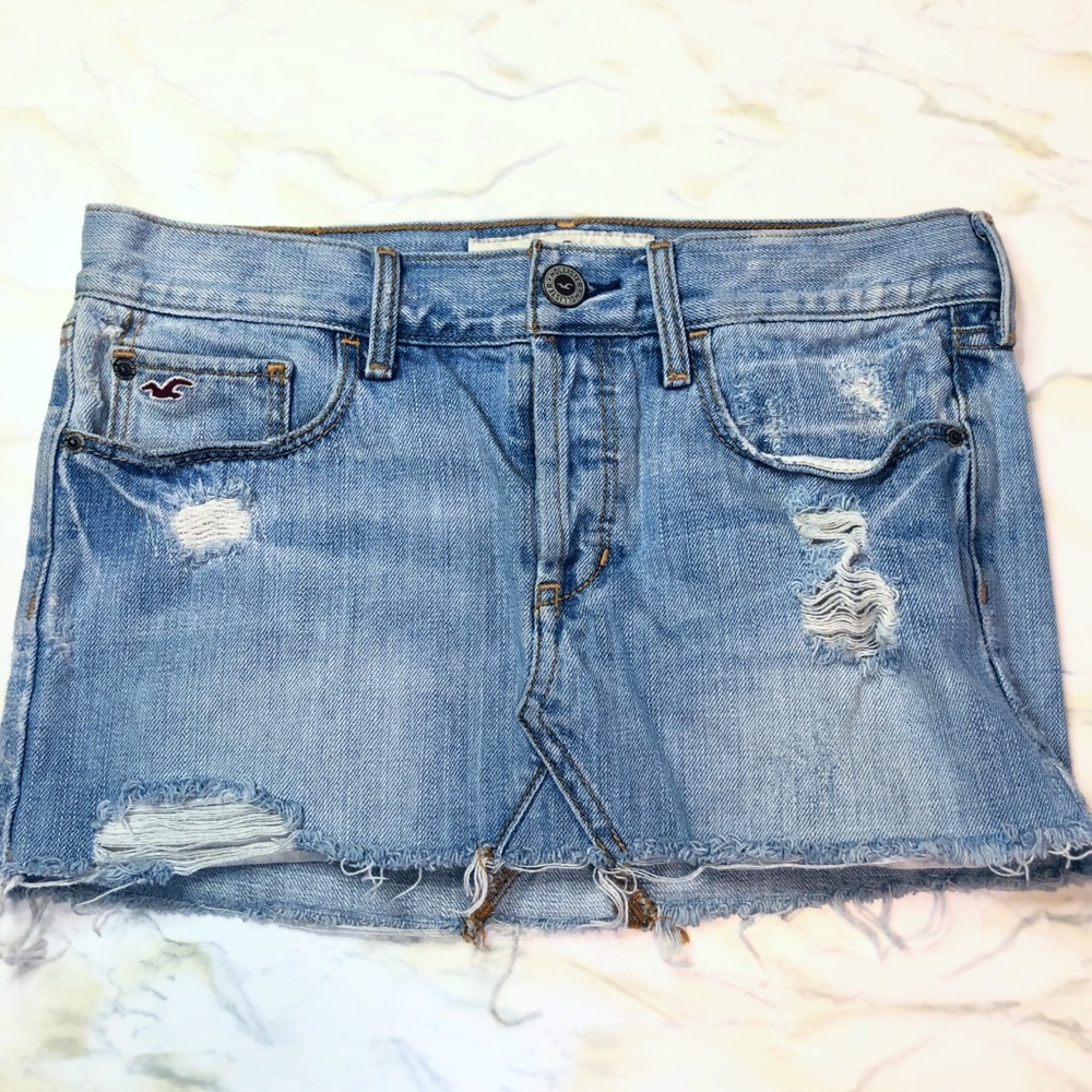 Hollister denim mini skirt size 0
